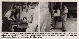 Schreinerei Willenbücher - früher und heute, 1993